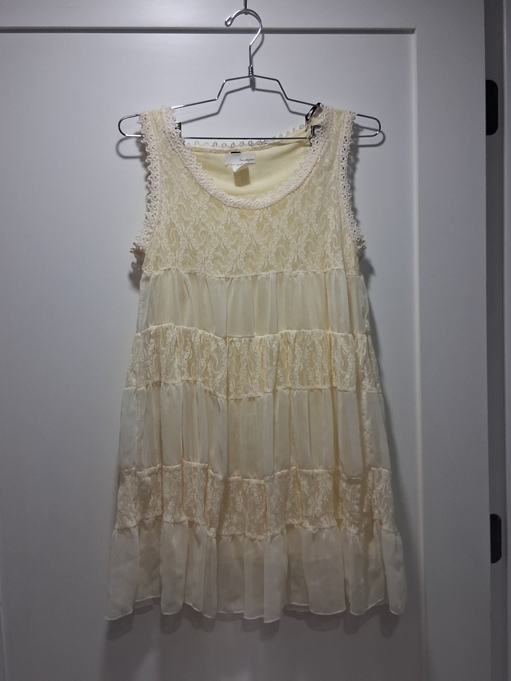 Sugar Cream Babydoll Mini Dress/Long Top S